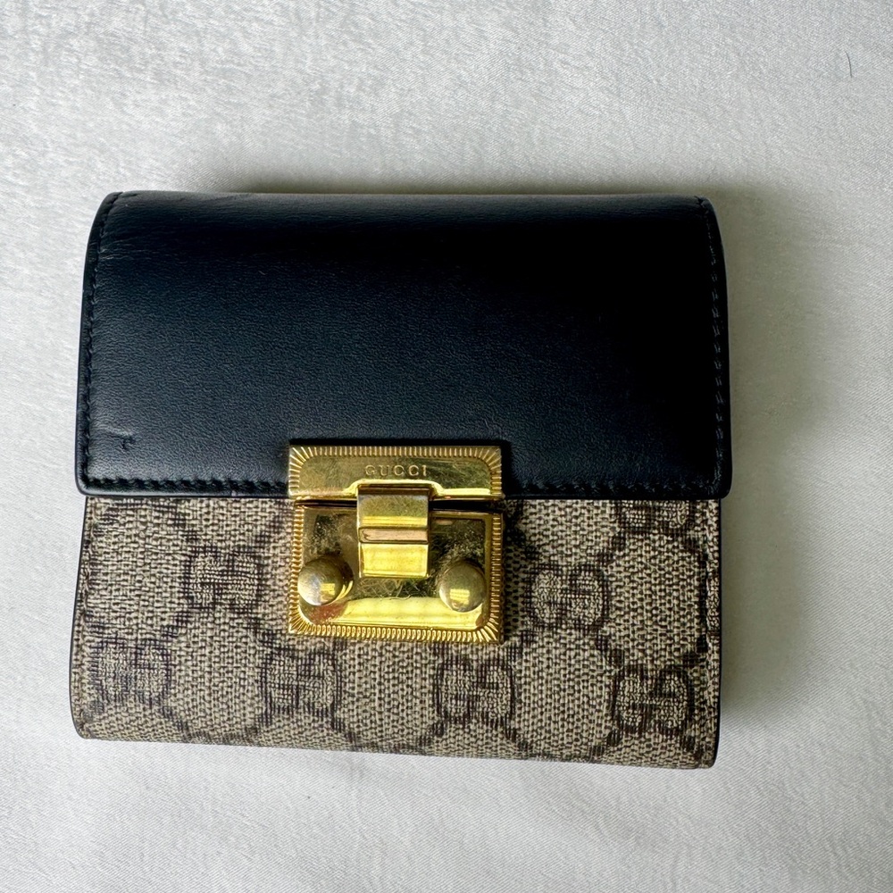 Gucci Padlock Flap Wallet GG Coated Canvas
